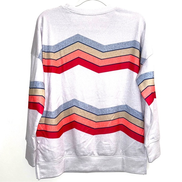 Oversized Chevron print long sleeve Sweatshirt - Picture 4 of 4